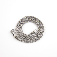 Collar de Cadena Torcida de Acero Inoxidable Bañado en Oro Real de 18k, Cadena de Cuerda de 2.0mm 2.5mm 3.0mm 4.0mm