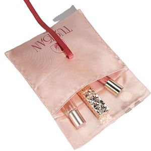 Sac cadeau en satin rose de haute qualité avec nœud, pochette en satin pour bijoux, enveloppe anti-poussière pour parfum - Product Image 4