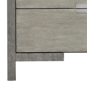 Mesita de Noche de Madera Natural Estilo Americano con 3 Cajones para Dormitorio - Product Image 4