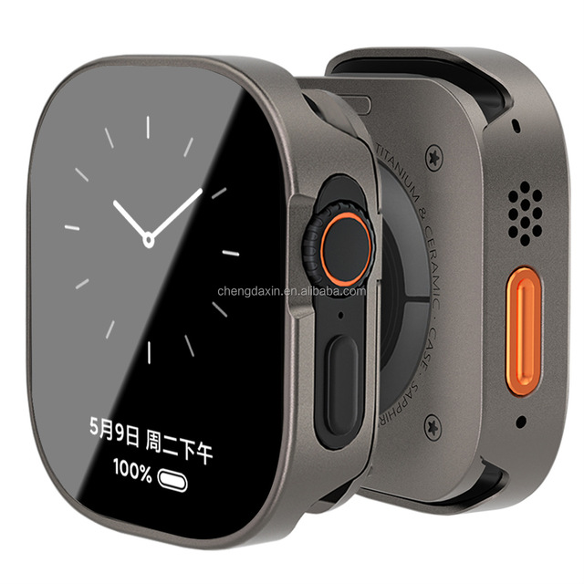 Daily Waterproof 2 in 1 Metal Aluminum Alloy Case+PC Glass for Apple Watch Ultra 49mm Full Cover Series 11 10 9 Watch case