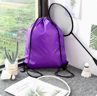Sac à dos à cordon personnalisé réutilisable à faible MOQ, sac d'école en polyester avec cordon de serrage pour activités de plein air