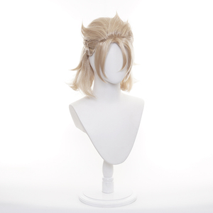 วิกผมคอสเพลย์อัลเบโด้จากเกม Genshin Impact สำหรับผู้ชาย รุ่น Ainizi New Arrival ขนาด 35 ซม. ทำจากเส้นใยสังเคราะห์สีฟลักซ์ ทนความร้อน - Product Image 4