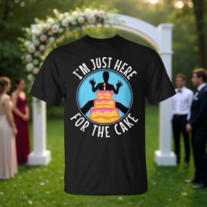 Camiseta I'm Just Here For The Cake Wedding para adultos, unisex, manga corta, cuello redondo, impresión digital - Product Image 3