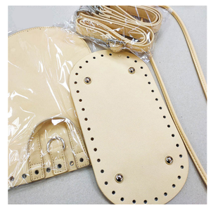 Correa de Asa tejida de cuero hecha a mano DIY para piezas de bolso, accesorios, parte inferior de bolso de cuero con correa de hombro de Hardware - Product Image 3