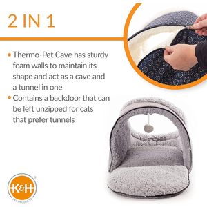 Premium grande Cave per gatti termo-Pet riscaldata per interni per animali domestici comoda grotta coperta per gatti che dorme - Product Image 5