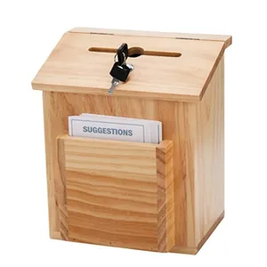 Столешница и настенный почтовый ящик из натурального соснового дерева с закрытой крышкой