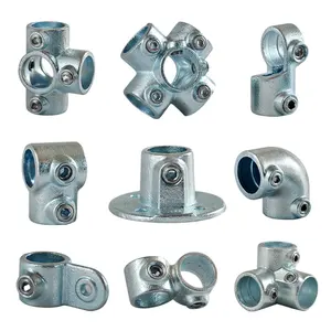 Structural Malleable Cast Iron G119 Add On 2 Socket Cross Fitting Galvanized Pipe Connector Tube Adjustable frame joints