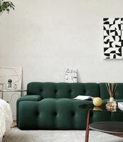 Canapé modulaire de luxe italien en gros pour salon, mobilier de villa vert, durable et confortable en tissu
