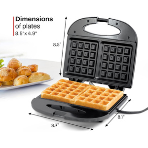 Automatic Detachable Non-stick Coating Mini Waffle Maker 750W 6-in-1 <b>Toaster</b> Sandwich Maker Grill with Waffle Plates - Product Image 4