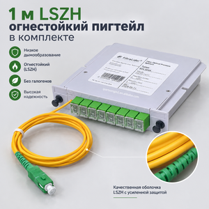 ตัวแยกสัญญาณไฟเบอร์ออปติกแบบ PLC ชนิด SC/APC Cassette 1x2 1x4 1x8 1x16 แบบเสียบ LGX พร้อมสาย Pigtail สำหรับเครือข่าย FTTH CATV PON - Product Image 1