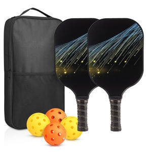 Paleta de Pickleball de Fibra de Vidrio Personalizada, Juego de Pickleball con 1 Bolsa de Transporte y 4 Pelotas, Raqueta de Pickleball con Empuñadura Ergonómica Acolchada - Product Image 1