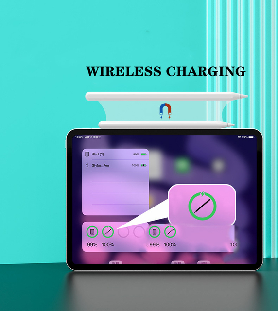 2025 2nd Wireless Charge Active Touch Metal Tablet Pen Magnetic Adsorption iPad Pencil Ipad 8 9 10 Generation