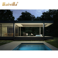 Personnalisé Moderne Luxuria Toit Pergola Mur-encastré Rétractable Hardtop Hangar Auvent Tente Smart Telo Empilable Revêtement en Poudre
