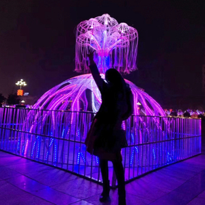 Nghệ thuật kim loại Motif ánh sáng tác phẩm điêu khắc cây của cuộc sống bollard đèn vuông trang trí khách sạn bãi cỏ chim tổ cảnh quan chiếu sáng - Product Image 3