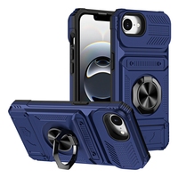 Coque Arrière Magnétique Antichoc avec Anneau Support et Emplacement Carte pour iPhone 17e 16e 17 Air 16 15 14 13 Pro Max Plus