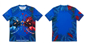 T-shirt formel personnalisé pour le festival du folklore, impression numérique, motif Boi <span class=keywords><strong>Bumba</strong></span> Caprichoso, bleu, pour le marché brésilien - Product Image 5