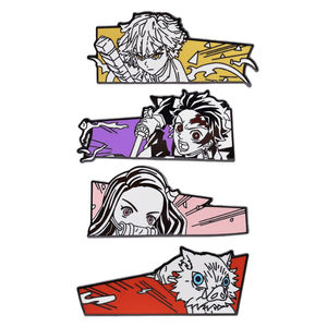Broches <span class=keywords><strong>de</strong></span> Alta Calidad con 4 Diseños <span class=keywords><strong>de</strong></span> Personajes <span class=keywords><strong>de</strong></span> <span class=keywords><strong>Anime</strong></span> Japonés Demon Slayer, Insignias Metálicas, Pin <span class=keywords><strong>de</strong></span> Esmalte Duro - Product Image 1