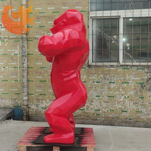 Maßgefertigte Hochwertige Große Tier-Statue aus Kunstharz Fiberglas-Gorilla-Skulptur für Gartendekoration - Product Image 3