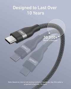 Cable USB C a USB C Anker Nano 240W, Cable Trenzado Flexible Multicolor, Carga Rápida, para la Serie 16 A82E2, 240W USB C a US - Product Image 3