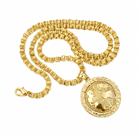Pendentif Hip Hop Carte du Monde Rond Style Fashion pour Souvenir de Vacances Rétro