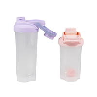 Gobelet de sport portable pour mélanger les protéines, 500 ml et 750 ml, sans BPA, qualité alimentaire, finition mate, avec boule de mélange