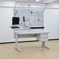 Banc de travail ESD réglable en hauteur DETALL pour la fabrication électronique avec réglage de la hauteur et design ergonomique