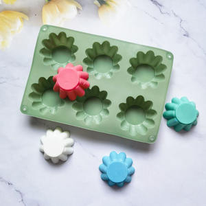 Nuevo producto de silicona <span class=keywords><strong>6</strong></span> celosías flan tarta forma chocolate DIY pastel galleta pastelería molde para hornear hecho a mano - Product Image 1