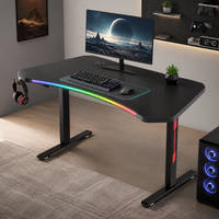 Bureau de travail ergonomique commercial AOR, bureau de jeu électrique à réglage mémoire, bureau assis-debout noir à mémoire de position, réglage électrique en hauteur