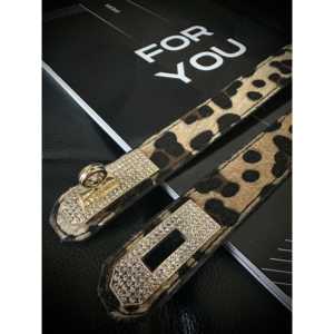 Cinturón de lujo con estampado de leopardo y hebilla de diamantes de imitación, estilo Y2K, accesorio de moda de cuero para mujer - Product Image 1