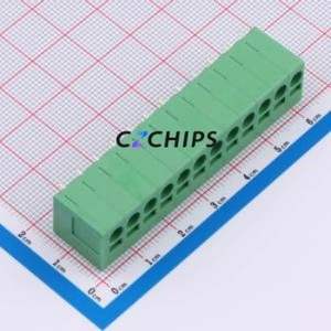 DB241V-5.0-12P-GN Spring <b>Terminal</b> <b>Block</b> Through hole Component (THT),P=5mm Connector 1x12P 5mm Green 12P - Product Image 1