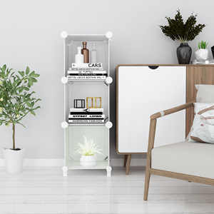 Organizador de cubos de tres rejillas <span class=keywords><strong>blanco</strong></span> de <span class=keywords><strong>resina</strong></span> PP fácil de montar para cocina y hogar, <span class=keywords><strong>armario</strong></span> de omnipotencia, almacenamiento de cocina - Product Image 3