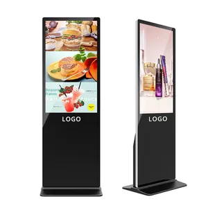 43 Inch Verticale Tv Touchscreen Kiosk 4K Indoor Hd Lcd-Scherm Vloer Staande Reclame Display Lcd Digitale Bewegwijzering