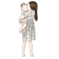 Vente en gros Robe et body de haute qualité à demi-manches et col en O pour filles en soie de lait brossée imprimée parent-enfant