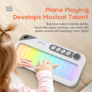 2025 juguetes Arco Iris luz teclado electrónico guitarra pantalla táctil Piano caja de música rompecabezas educación temprana niños instrumentos musicales - Product Image 4