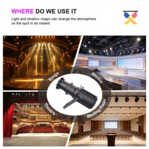 Preço de Fábrica 220W LED Spot de Perfil com CCT Ajustável 3200K-6500K DMX512 IP20 para Iluminação de Teatros, Estúdios de TV, Salas de Conferência e Palcos - Product Image 4