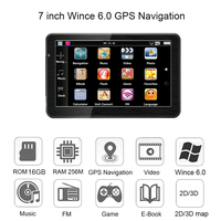 Reproductor MP3/MP4 Portátil con Pantalla Capacitiva de 7 Pulgadas, DDR3 256M, 16GB, 800*480, Sistema Operativo Wince, Radio FM, GPS para Camiones, Mapas Gratuitos de por Vida