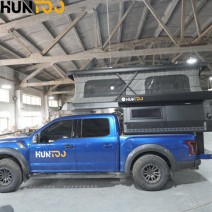 Huntoo Camper amovible en aluminium robuste pour pick-up avec extension latérale et système de levage électrique en option - Product Image 6