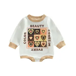 2023 Spring Baby Sweatshirt Romper Newborn Toddler Crawling Clothes Valentine's Day Baby Romper