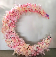 Nouveauté : Support de fleurs artificielles en forme d'arche de lune, toile de fond de mariage, support floral en forme de croissant, accessoires de décoration pour demande en mariage, fête