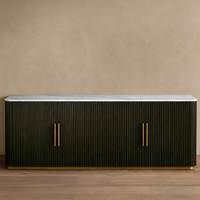 Buffet Finnley avec plateau en marbre de haute qualité, armoire de salle à manger, meuble de restaurant