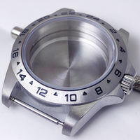Montre à mouvement automatique NH34 NH35 personnalisable Boîtier en acier inoxydable de 39.5mm Fond solide Verre plat Lunette fixe-Fond solide