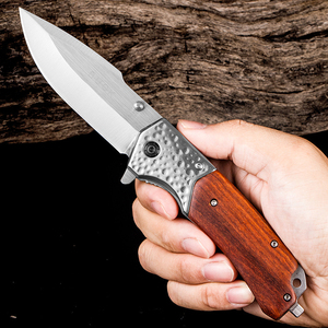 Cuchillo Plegable Táctico de Bolsillo, Hoja de Acero Inoxidable OEM, Mango de Madera, para Caza, Supervivencia, Camping, EDC - Product Image 6
