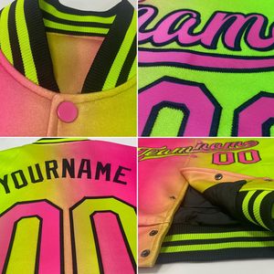 Chaqueta Universitaria Personalizada de Poliéster, Chaqueta de Béisbol con Letras Bordadas, Nombre, Número y Logotipo, Unisex, para Adultos, Otoño, Casual - Product Image 5