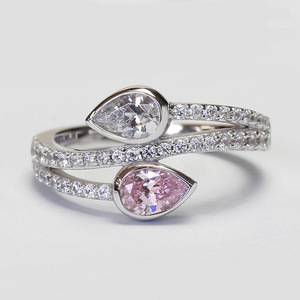 Anello a strati a goccia per donna, gioiello da dito alla moda in stile coreano - Product Image 3