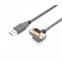 Cable Adaptador Serial USB DB9 RS232 Ultra Delgado, Cubierta de PVC Trenzada, Conector de Ángulo Recto de Perfil Bajo, para Computadora, Cámara, Escáner de Código de Barras