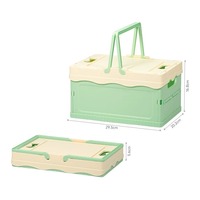 Boîte de rangement pliable 295*202*168mm avec poignée de transport, multicolore, pour le camping en plein air, la maison, les jouets, l'organisation des articles divers