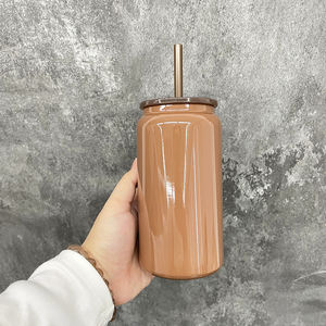 RTS nouveau style couleurs automne hiver noël blanc sublimation 16oz acier inoxydable soda peut vert violet café orange couleur - Product Image 3