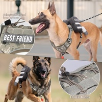 Harnais de poitrail tactique multifonctionnel en nylon anti-explosion pour chiens moyens/grands, modèle transfrontalier