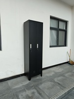 Armoire de rangement pour personnel sur mesure, armoire métallique à 2 portes avec pieds, armoire étroite bleue avec 4 pieds