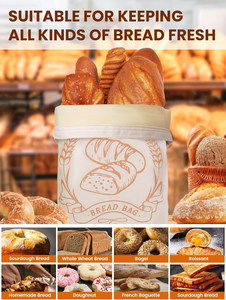 2-pack bijenwas broodzakken met ritssluiting, zuurdesembrood bewaartas voor zelfgebakken brood, vriezer bewaartas om vers te houden, katoenen bijenwas - Product Image 4